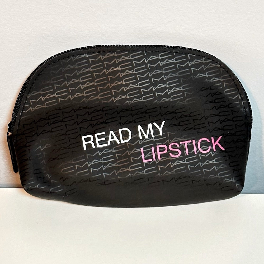 MAC Cosmetics Black Makeup Bag/Pouch READ MY LIPSTICK New